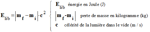 Energie liberee par une raction nucleaire