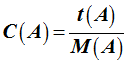 C (A) = t (A) / M (A)