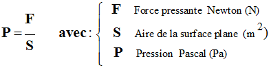 P = F / S