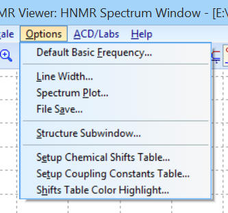 menu options