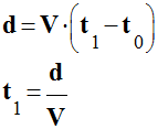 t1 = d / v