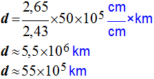 d = 55 E5 km