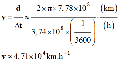 v = 4,71 E4 km / h