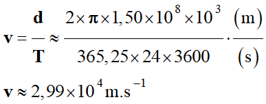 v = 2,99 E4 m / s