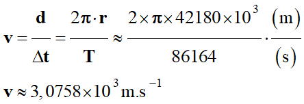 v = 3,0758 E3 m / s
