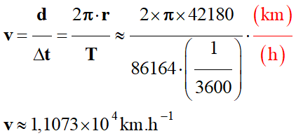 v = 1,1073 E4 km / h