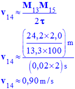 v 14 = 0,90 m / s