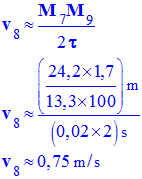v 8 = 0,75 m / s