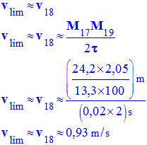v lim = v 18 = 0,93 m / s