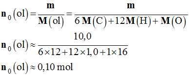 n 0 (ol) = 0,10 mol