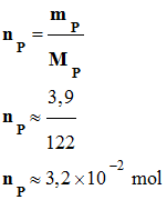 n P = 3,2 E-2 mol