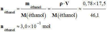 n (thanol) = 3,0 E-1 mol