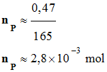 n P = 2,8 E-3 mol