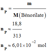 n P = 6,01 E-2 mol