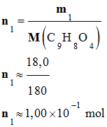 n 1 = 1,00 E-1 mol
