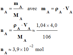 n A = 3,9 E-2 mol