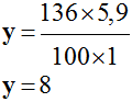 y = 8
