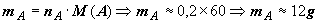 m A = 12 g