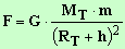 force de gravitation F