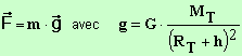 expression de la force de gravitation