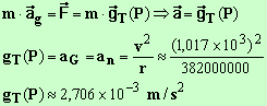 g T (P) = 2,706 E-3 m / s