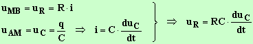 u R = RC duC / dt