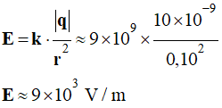 E = 9 E3 V / m