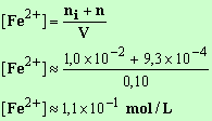 C (Fe2+) = 0,11 mol / L