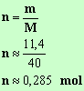n = 0,285 mol