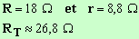 R T = 26,8 ohm