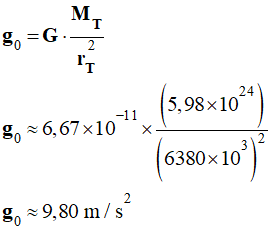 g 0 = 9,80 m / s