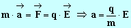 A = q . E / m