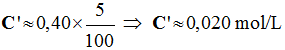 C' = 0,020 mol / L