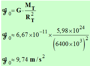 G0 = 9,74 m / s