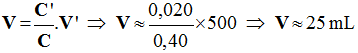V = 25 mL