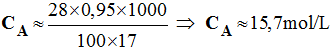 CA = 15,7 mol / L
