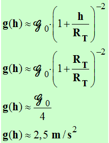 g (h) = 2,5 m / s