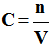 C = n / V