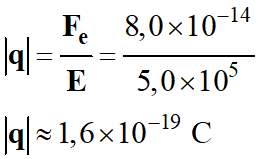 abs (q) = 1,6 E-19 C