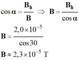 B = 2,3 E-5 T