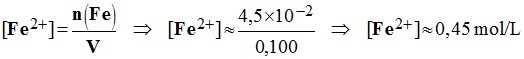 C (Fe2+) = 0,45 mol / L