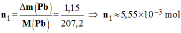 n1 = 5,55 E-3 mol