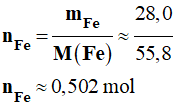 n (Fe) = 0,502 mol