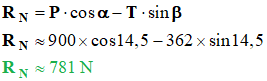R N = 781 N