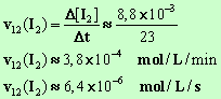 v12 (I2) = 6,4 E-6 mol / L / s