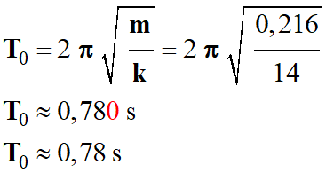 T 0 = 0,78 s