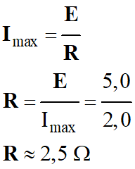 R = 2,5 ohm