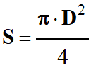 S = pi . D / 4