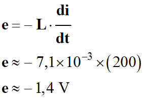 e = - 1,4 V