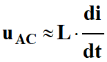 u AC = L . di/dt